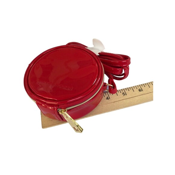 MARC JACOBS Mini 4" Red Patent Leather Crossbody Round Circle Canteen Bag Purse - Picture 4 of 6